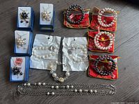 All jewelry pieces laid out for overview