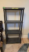 front view of full 4-shelf plastic unit