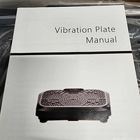 User manual cover displaying image of the vibration plate