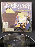 Front jacket of The Original Monster Mash LP with vinyl partially visible