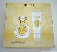 Front of boxed Guess Bella Vita gift set showing bottle and lotion