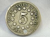 Reverse showing 5 and UNITED STATES OF AMERICA legends