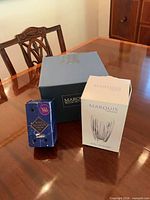 Original boxes for vase, bowl and pewter holder