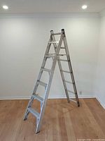 Ladder set up as 6-foot A-frame