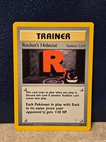 Front of Rocket's Hideout card on blue background