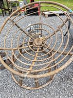 Full view of circular rattan papasan base