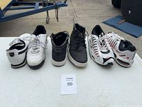 All three pairs lined up showing overall condition and styles