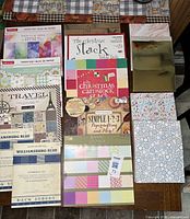 Overview of all scrapbook paper pads and loose sheets