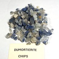 Pile of blue and white dumortierite chips