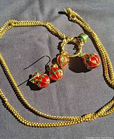 Full view necklace chain, pendant ring with charms, earrings