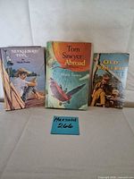 Group shot of the three paperback books standing upright