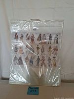 Front view of sealed Pako cross stitch pattern showing historical costume motifs