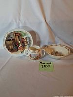 Full view of the three-piece Bunnykins dish set