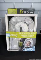Front of boxed Goldbug head support & strap cover set
