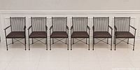 All six chairs lined up showing uniform design and condition