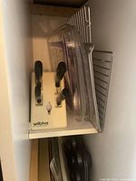 Wiltshire knife block with knives, cooling rack, clear plastic lids