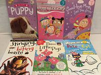 Front covers of all six books laid out