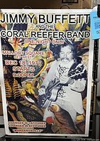 Full view of Jimmy Buffett concert poster showing artwork and text