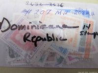 Glassine envelope labelled Dominican Republic showing various stamps inside