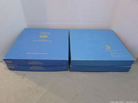 Two stacked blue Schmid plate boxes showing quantity