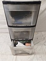 Full view Sterilite 3-drawer rack