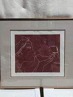 Frontal view of framed Ota Janecek print showing artwork, mat and frame