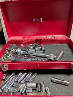 toolbox interior with sockets and ratchet