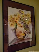 Full view framed floral painting
