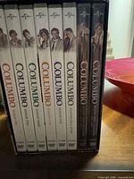 Spines of all eight Columbo DVD cases inside slipcase