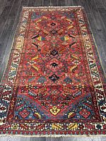 Full view of rug showing entire design and colours