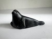 Full view of soapstone seal sculpture