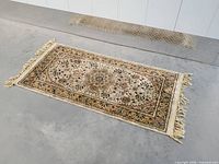 Full view of vintage Merinos Turkistani accent rug