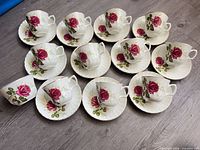 All cups and saucers laid out