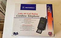Front of Motorola Model 3367 cordless telephone retail box