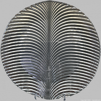 Top view of clear crystal charger showing ribbed pattern