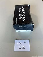 closed shoe box showing American Living branding