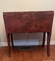 Front view of pine dough box table