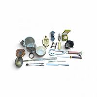 Full group shot of all metalware pieces