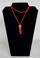 Necklace on display bust showing full length and pendant