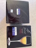Two Luigi Bormioli Gourmet Chardonnay glass boxes, top view