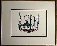 Framed lithograph full view with mat and frame