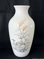 Front view of AK Kaiser Nautika vase showing bird and floral decoration