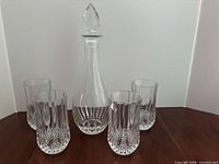 Full set: decanter with stopper and four tumblers
