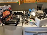 Group shot of all appliances and utensils on surface