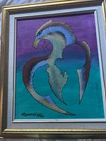 Framed acrylic painting overall view