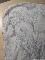 Flannel sheet showing woodland animal print