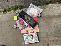 Overview of all items laid out on ground