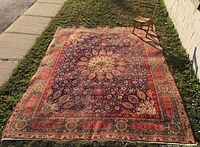 Full rug view showing overall design, colors, and scale