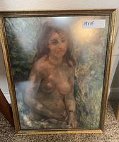 Full view of framed print showing nude figure and frame