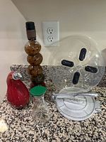 Group shot showing all six items on countertop
